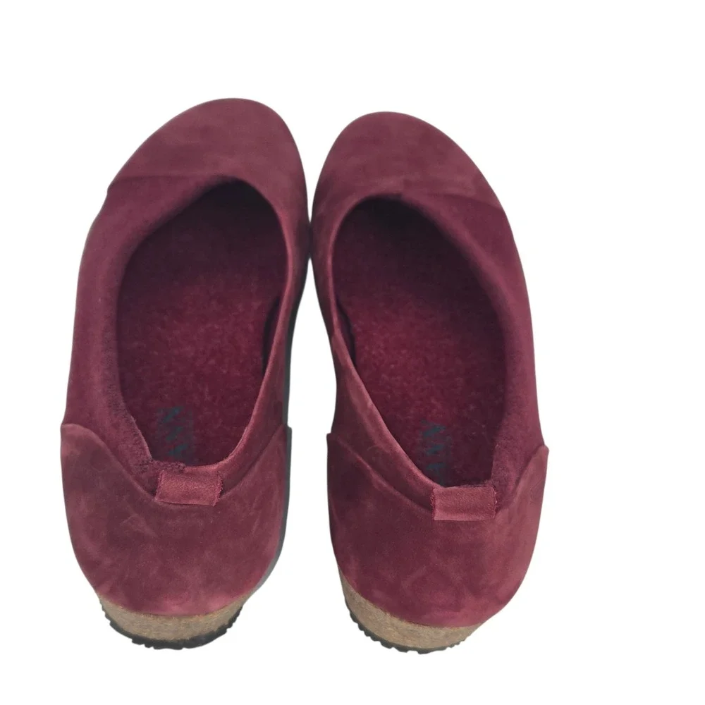Women’s Burgundy Wedge Flats - Comfortable Everyday Style